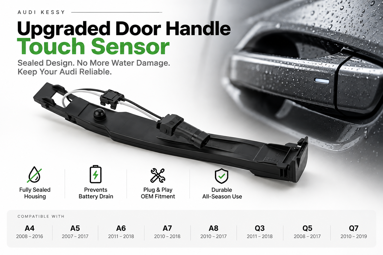 Audi Keyless Entry Door Handle Sensor (4G8927753B) – Upgraded Solid Enclosure